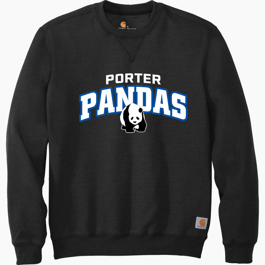 Porter Pandas official sideline store <span class="pdp-name-mascot">Porter Elementary School Pandas</span> Carhartt Men's Midweight Crewneck Sweatshirt