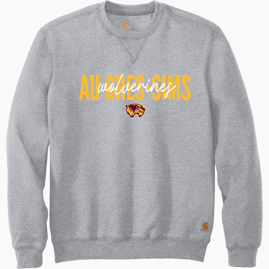 Au Gres-Sims HIGH SCHOOL WOLVERINES Carhartt Men's Midweight Crewneck Sweatshirt