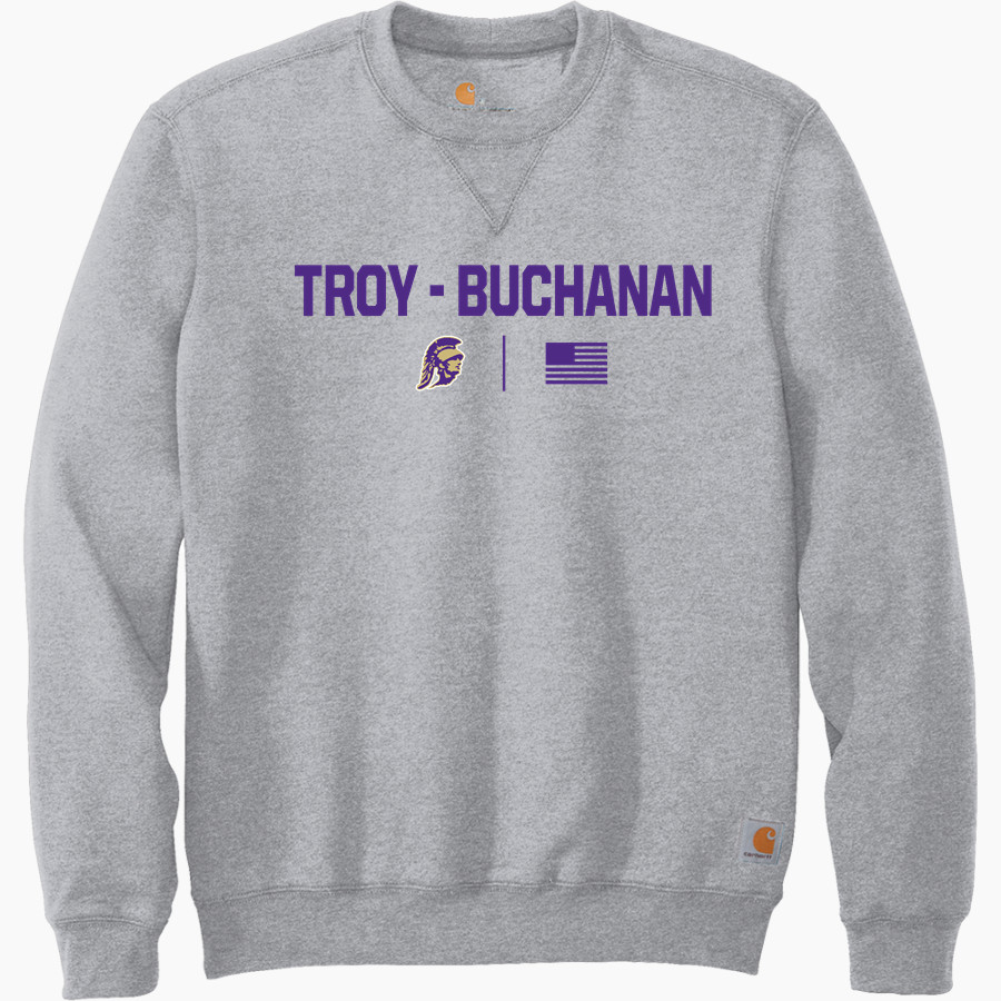TROY-BUCHANAN HIGH SCHOOL TROJANS <span class="pdp-name-mascot">TROY - BUCHANAN TROJANS</span> Carhartt Men's Midweight Crewneck Sweatshirt
