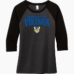 MORENO VALLEY HIGH SCHOOL VIKINGS <span class="pdp-name-mascot">MORENO VALLEY VIKINGS</span> District Women's Perfect Tri 3/4-Sleeve Raglan Front Thumbnail