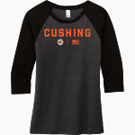 CUSHING HIGH SCHOOL TIGERS District Women's Perfect Tri 3/4-Sleeve Raglan Front Thumbnail