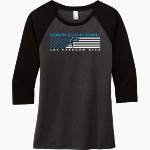 Oceanside Collegiate Academy Landsharks <span class="pdp-name-mascot">Oceanside Collegiate Academy Landsharks</span> District Women's Perfect Tri 3/4-Sleeve Raglan Front Thumbnail