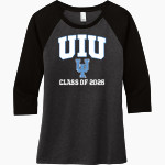 Upper Iowa University Peacocks District Women's Perfect Tri 3/4-Sleeve Raglan Front Thumbnail