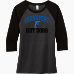 Frankfort Hot Dogs <span class="pdp-name-mascot">Frankfort Hot Dogs</span> District Women's Perfect Tri 3/4-Sleeve Raglan Front Thumbnail