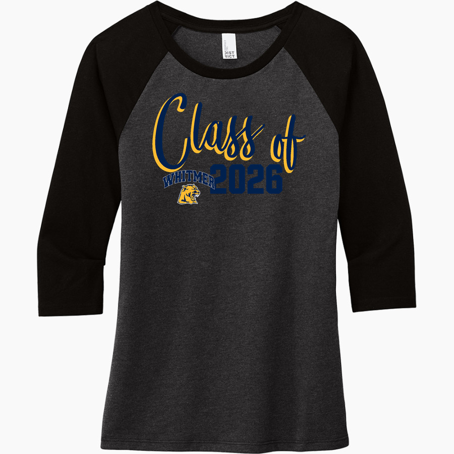 Washington Local Schools Online Store <span class="pdp-name-mascot">WHITMER PANTHERS</span> District Women's Perfect Tri 3/4-Sleeve Raglan
