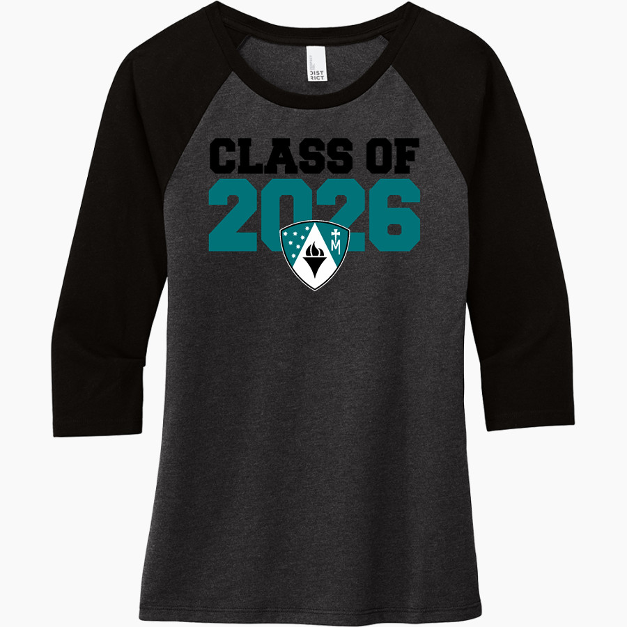 ST. JOHN PAUL II LIONS <span class="pdp-name-mascot">JP2 Lions</span> District Women's Perfect Tri 3/4-Sleeve Raglan