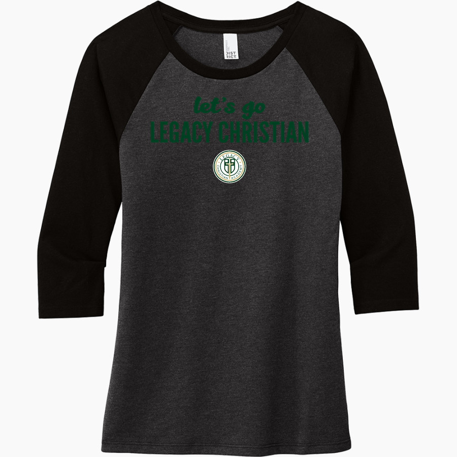 LEGACY CHRISTIAN WARRIORS District Women's Perfect Tri 3/4-Sleeve Raglan