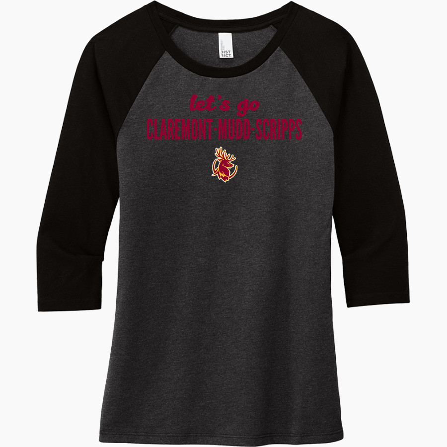 CLAREMONT MUDD SCRIPPS Athenas District Women's Perfect Tri 3/4-Sleeve Raglan