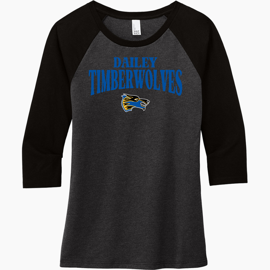 DAILEY Timberwolves District Women's Perfect Tri 3/4-Sleeve Raglan