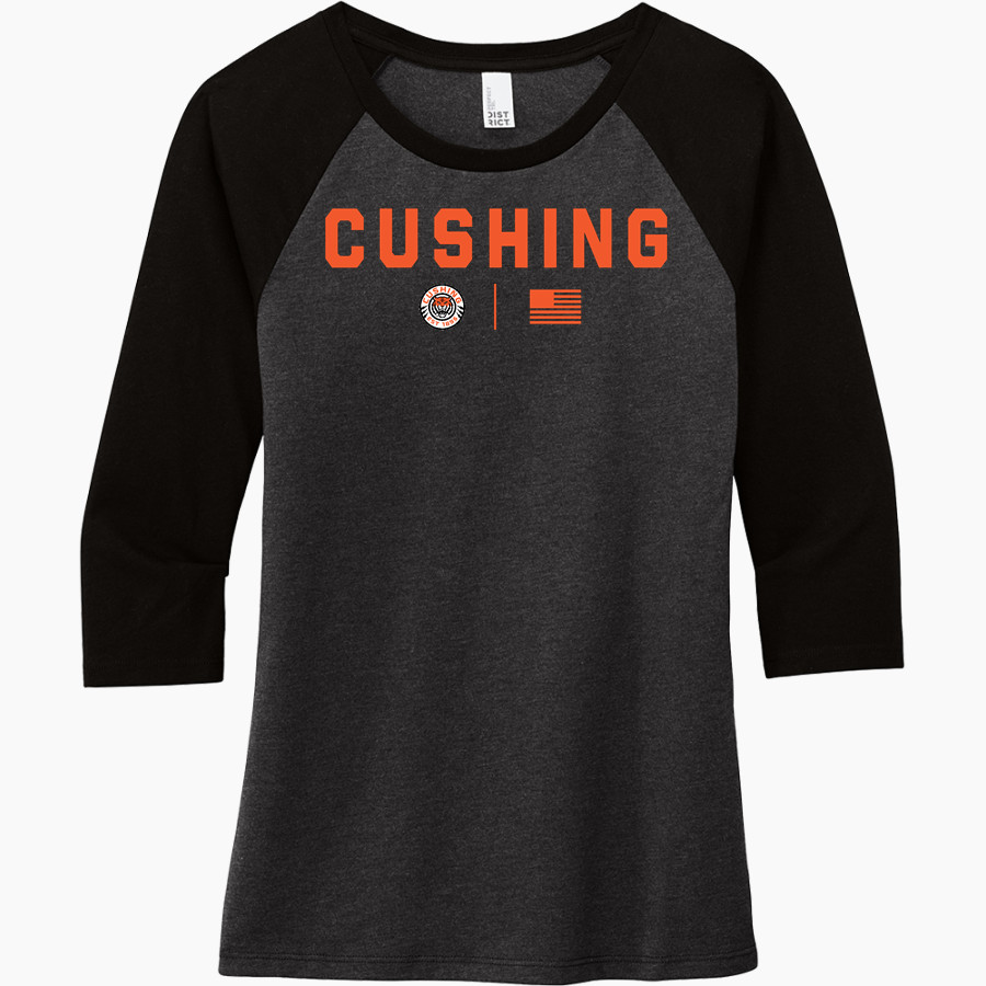 CUSHING HIGH SCHOOL TIGERS District Women's Perfect Tri 3/4-Sleeve Raglan