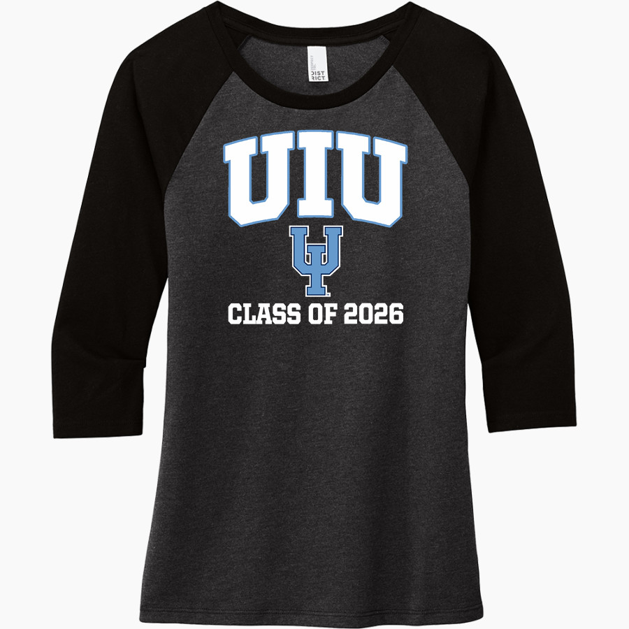 Upper Iowa University Peacocks District Women's Perfect Tri 3/4-Sleeve Raglan