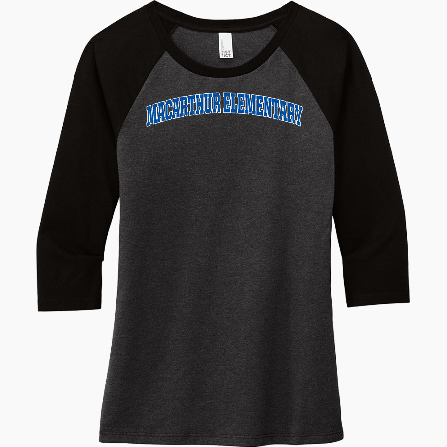 MacArthur Elementary Mustangs <span class="pdp-name-mascot">McArthur Elementary</span> District Women's Perfect Tri 3/4-Sleeve Raglan