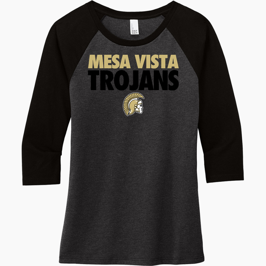 MESA VISTA HIGH SCHOOL TROJANS District Women's Perfect Tri 3/4-Sleeve Raglan