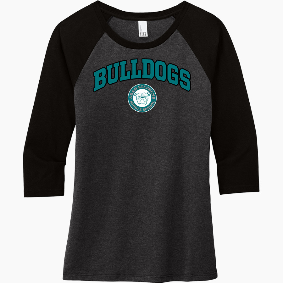 ADAM STEPHENS BULLDOGS District Women's Perfect Tri 3/4-Sleeve Raglan
