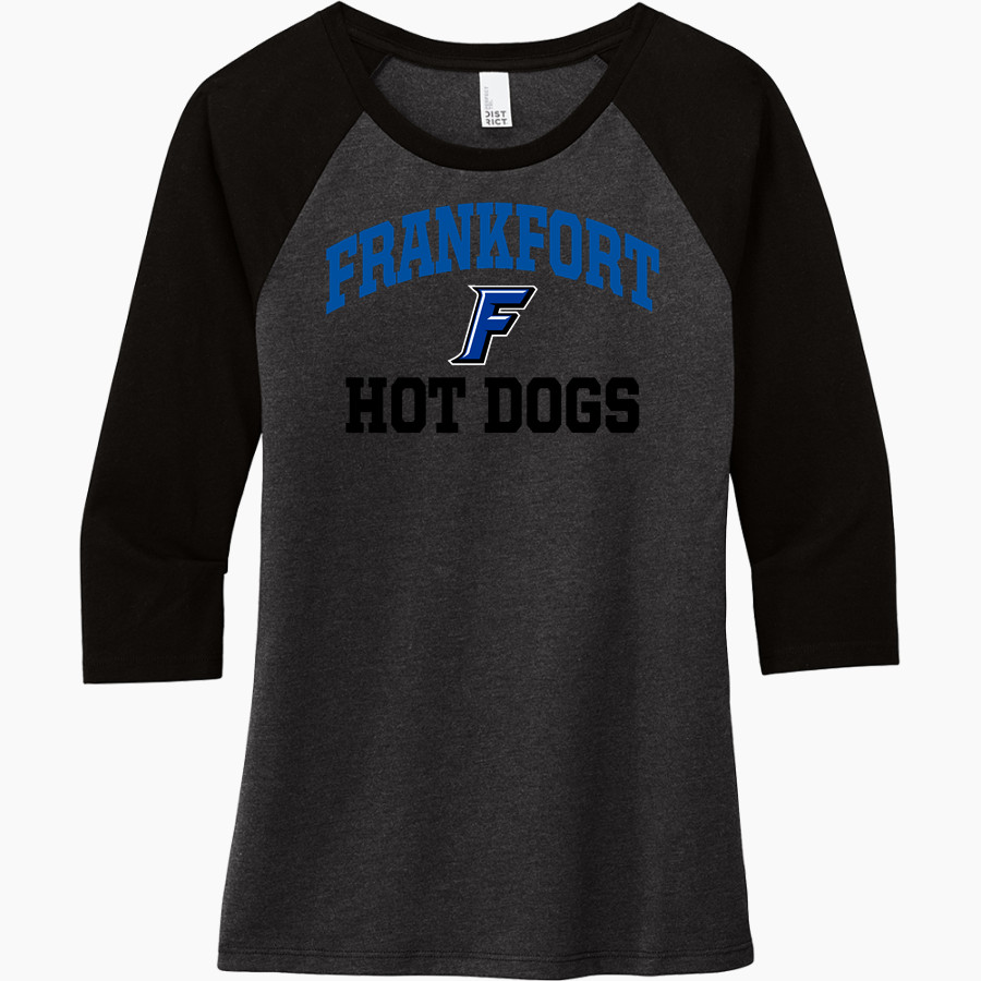 Frankfort Hot Dogs <span class="pdp-name-mascot">Frankfort Hot Dogs</span> District Women's Perfect Tri 3/4-Sleeve Raglan