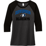 JEFFERSON HIGH SCHOOL BLUEJAYS <span class="pdp-name-mascot">JEFFERSON BLUEJAYS</span> District Women's Perfect Tri 3/4-Sleeve Raglan Front Thumbnail