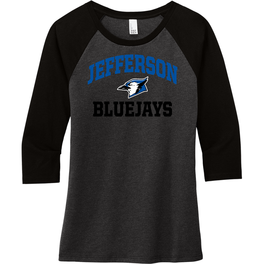 JEFFERSON HIGH SCHOOL BLUEJAYS <span class="pdp-name-mascot">JEFFERSON BLUEJAYS</span> District Women's Perfect Tri 3/4-Sleeve Raglan