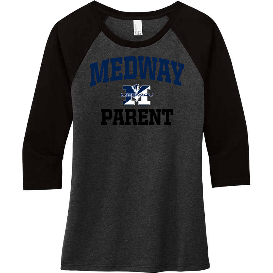 MEDWAY HIGH SCHOOL MUSTANGS <span class="pdp-name-mascot">MEDWAY MUSTANGS</span> District Women's Perfect Tri 3/4-Sleeve Raglan