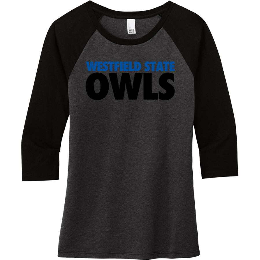 Westfield State University Online Store <span class="pdp-name-mascot">Westfield State Owls</span> District Women's Perfect Tri 3/4-Sleeve Raglan