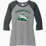 WEEDSPORT CENTRAL HIGH SCHOOL WOLVERINES <span class="pdp-name-mascot">WEEDSPORT WARRIORS</span> District Women's Perfect Tri 3/4-Sleeve Raglan Front Thumbnail
