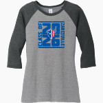 ZANESVILLE HIGH SCHOOL BLUE DEVILS District Women's Perfect Tri 3/4-Sleeve Raglan Front Thumbnail