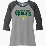 Northern Michigan Wildcats <span class="pdp-name-mascot">Northern Michigan Wildcats</span> District Women's Perfect Tri 3/4-Sleeve Raglan Front Thumbnail