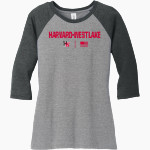 Harvard-Westlake The Official Online Store District Women's Perfect Tri 3/4-Sleeve Raglan Front Thumbnail