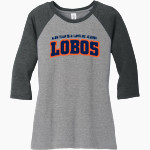 Mark Twain Dual Language Academy Lobos District Women's Perfect Tri 3/4-Sleeve Raglan Front Thumbnail