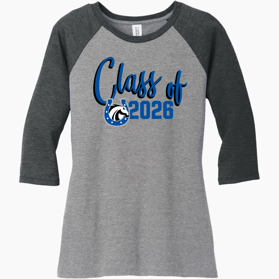 Andrada Mavericks Online Store District Women's Perfect Tri 3/4-Sleeve Raglan