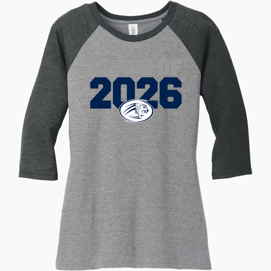 Emery Jaguars District Women's Perfect Tri 3/4-Sleeve Raglan