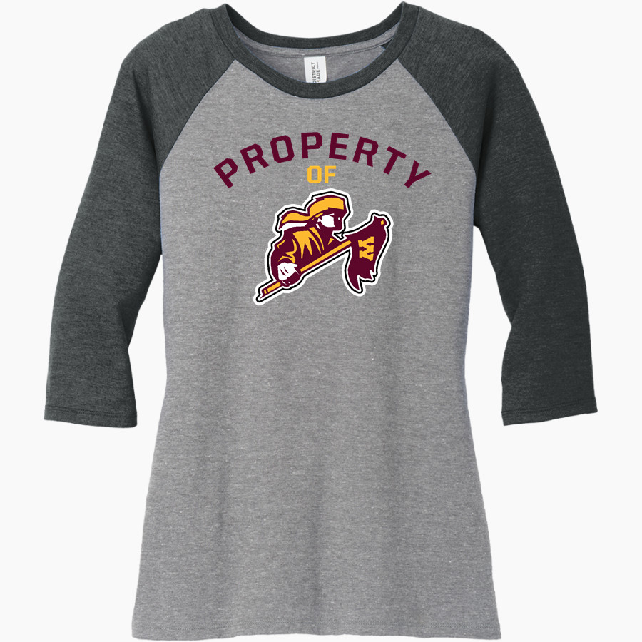 WICHITA WEST HIGH SCHOOL PIONEERS <span class="pdp-name-mascot">WICHITA WEST PIONEERS</span> District Women's Perfect Tri 3/4-Sleeve Raglan