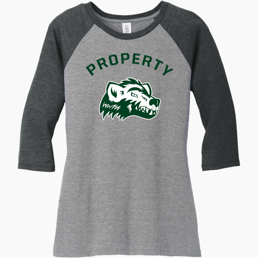 WEEDSPORT CENTRAL HIGH SCHOOL WOLVERINES <span class="pdp-name-mascot">WEEDSPORT WARRIORS</span> District Women's Perfect Tri 3/4-Sleeve Raglan