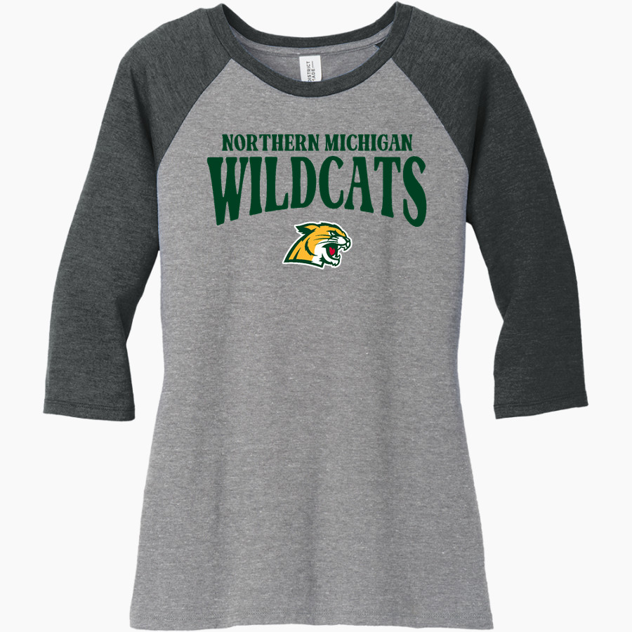 Northern Michigan Wildcats <span class="pdp-name-mascot">Northern Michigan Wildcats</span> District Women's Perfect Tri 3/4-Sleeve Raglan