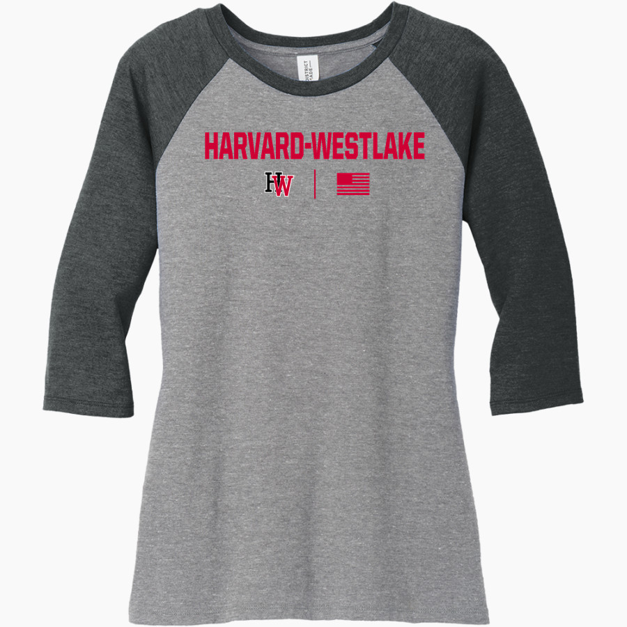 Harvard-Westlake The Official Online Store District Women's Perfect Tri 3/4-Sleeve Raglan