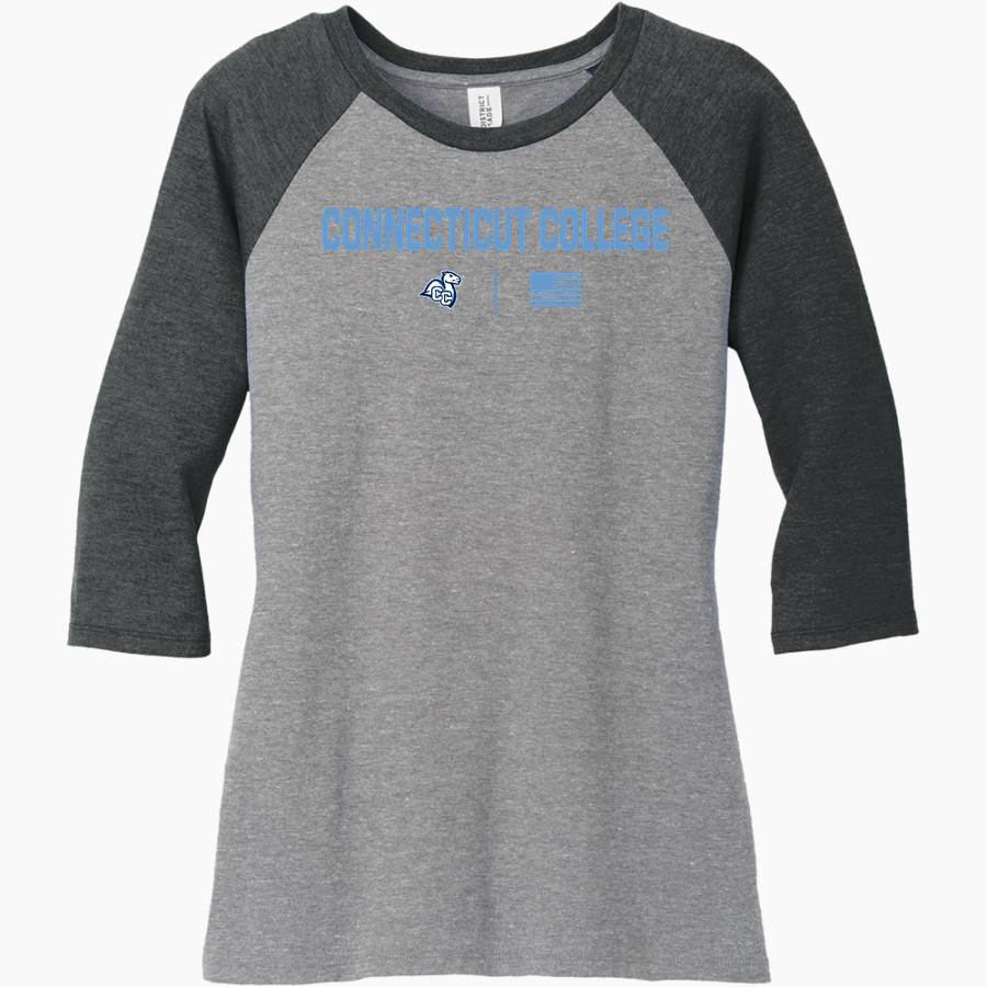 Connecticut College Camels <span class="pdp-name-mascot">Connecticut College Camels</span> District Women's Perfect Tri 3/4-Sleeve Raglan