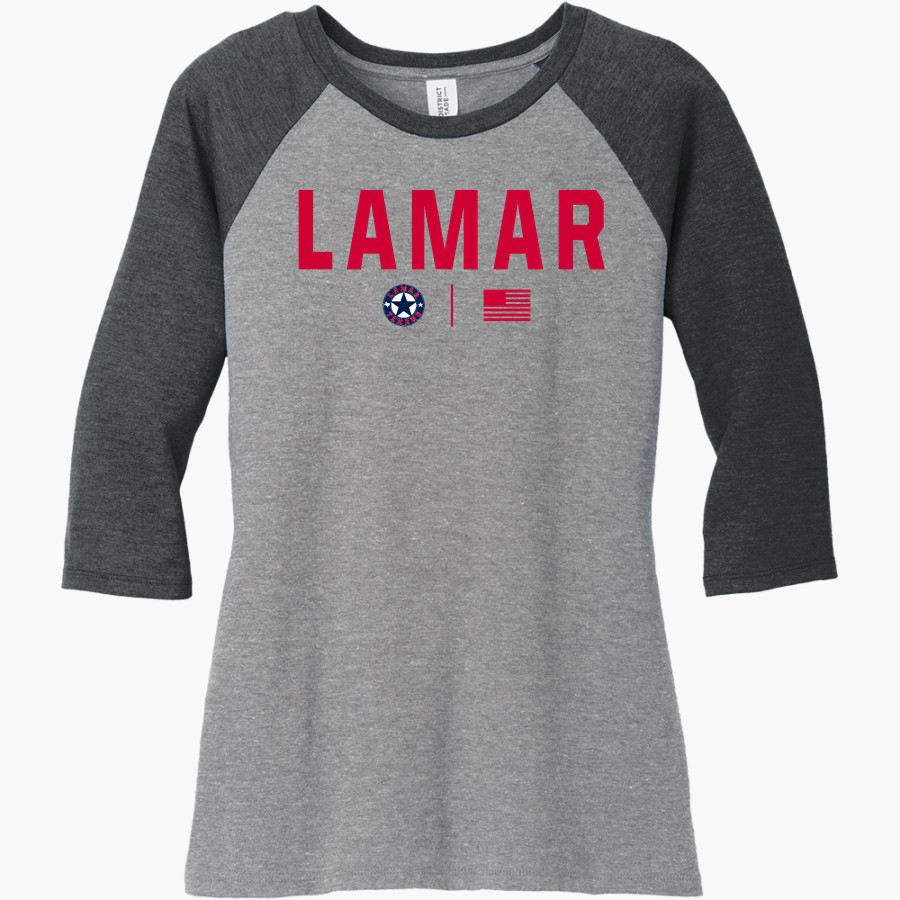 LAMAR HIGH SCHOOL TEXANS District Women's Perfect Tri 3/4-Sleeve Raglan