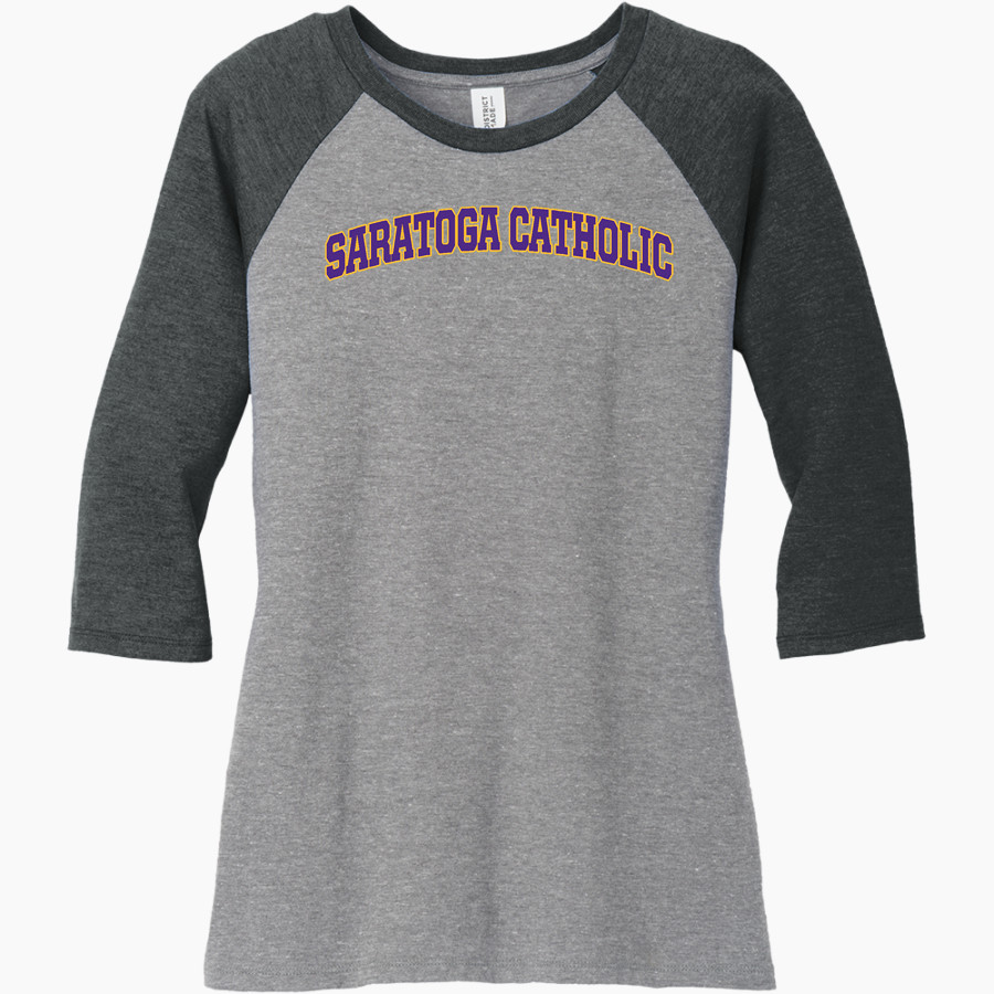 SARATOGA CENTRAL CATHOLIC HIGH SAINTS District Women's Perfect Tri 3/4-Sleeve Raglan