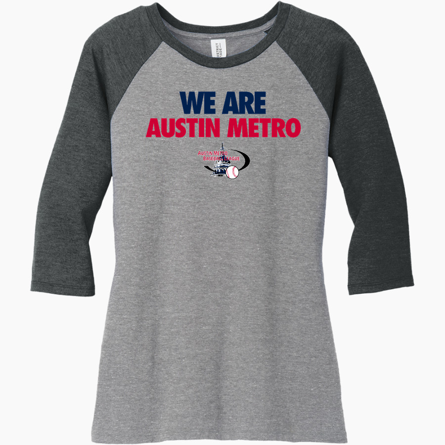 AUSTIN METRO BASEBALL LEAGUE District Women's Perfect Tri 3/4-Sleeve Raglan
