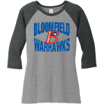 Bloomfield Warhawks <span class="pdp-name-mascot">Bloomfield Warhawks</span> District Women's Perfect Tri 3/4-Sleeve Raglan Front Thumbnail