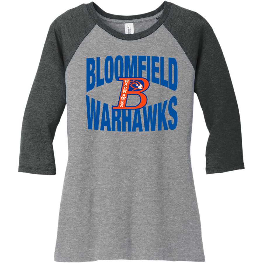 Bloomfield Warhawks <span class="pdp-name-mascot">Bloomfield Warhawks</span> District Women's Perfect Tri 3/4-Sleeve Raglan