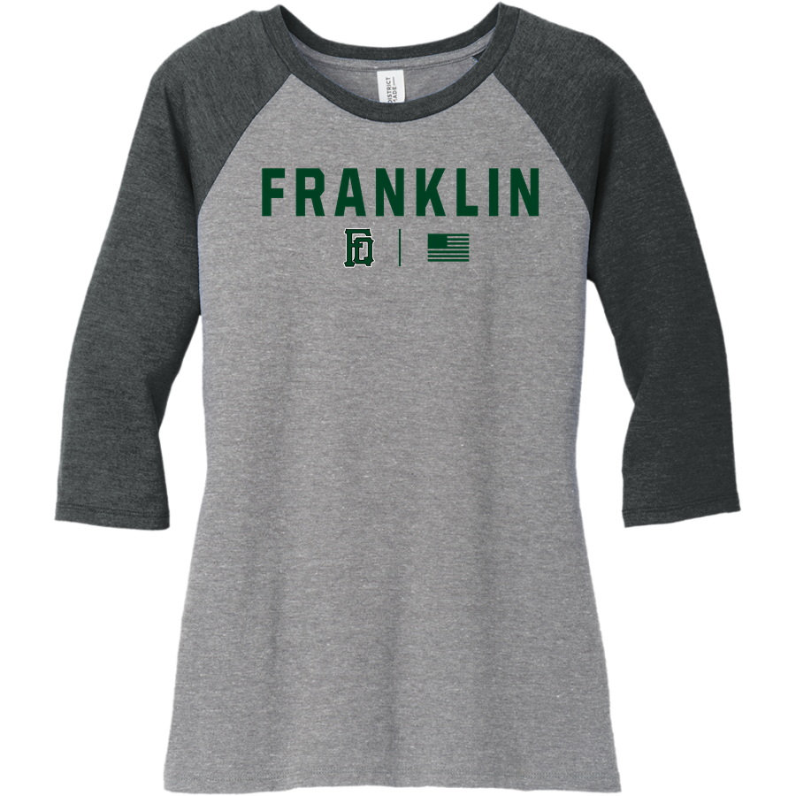 Franklin Quakers <span class="pdp-name-mascot">Franklin Quakers</span> District Women's Perfect Tri 3/4-Sleeve Raglan