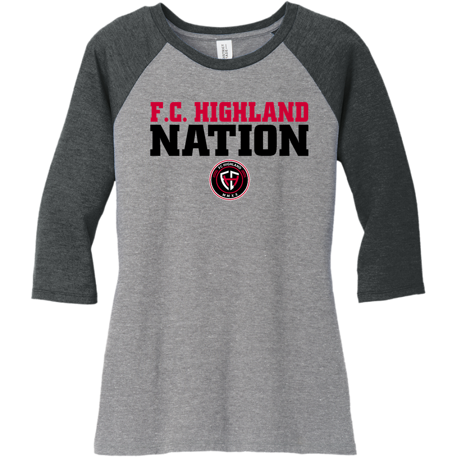 F.C. HIGHLAND F.C. HIGHLAND <span class="pdp-name-mascot">F.C. HIGHLAND</span> District Women's Perfect Tri 3/4-Sleeve Raglan