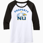 Northwest University Eagles Online Store District Women's Perfect Tri 3/4-Sleeve Raglan Front Thumbnail