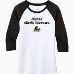 Clinton Dark Horses <span class="pdp-name-mascot">Clinton Dark Horses</span> District Women's Perfect Tri 3/4-Sleeve Raglan Front Thumbnail