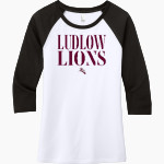 Ludlow Lions <span class="pdp-name-mascot">Lions</span> District Women's Perfect Tri 3/4-Sleeve Raglan Front Thumbnail
