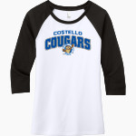Costello Cougars <span class="pdp-name-mascot">Costello Elementary School Cougars</span> District Women's Perfect Tri 3/4-Sleeve Raglan Front Thumbnail