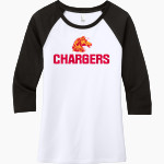 MEMORIAL HIGH SCHOOL CHARGERS <span class="pdp-name-mascot">MEMORIAL CHARGERS</span> District Women's Perfect Tri 3/4-Sleeve Raglan Front Thumbnail