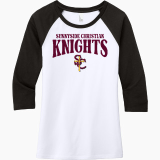 District Women's Perfect Tri 3/4-Sleeve Raglan