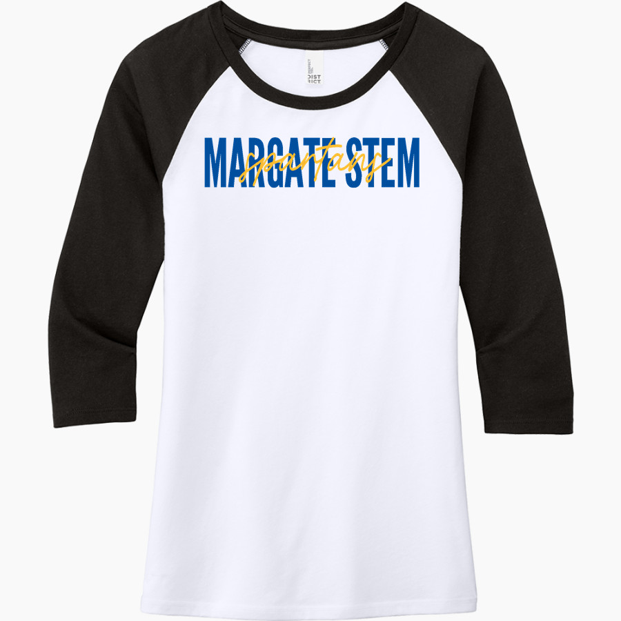 Margate STEM Spartans <span class="pdp-name-mascot">MARGATE STEM MAGNET Spartans</span> District Women's Perfect Tri 3/4-Sleeve Raglan