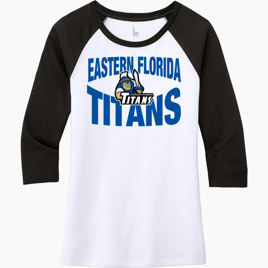 Eastern Florida State College <span class="pdp-name-mascot">Eastern Florida Titans</span> District Women's Perfect Tri 3/4-Sleeve Raglan